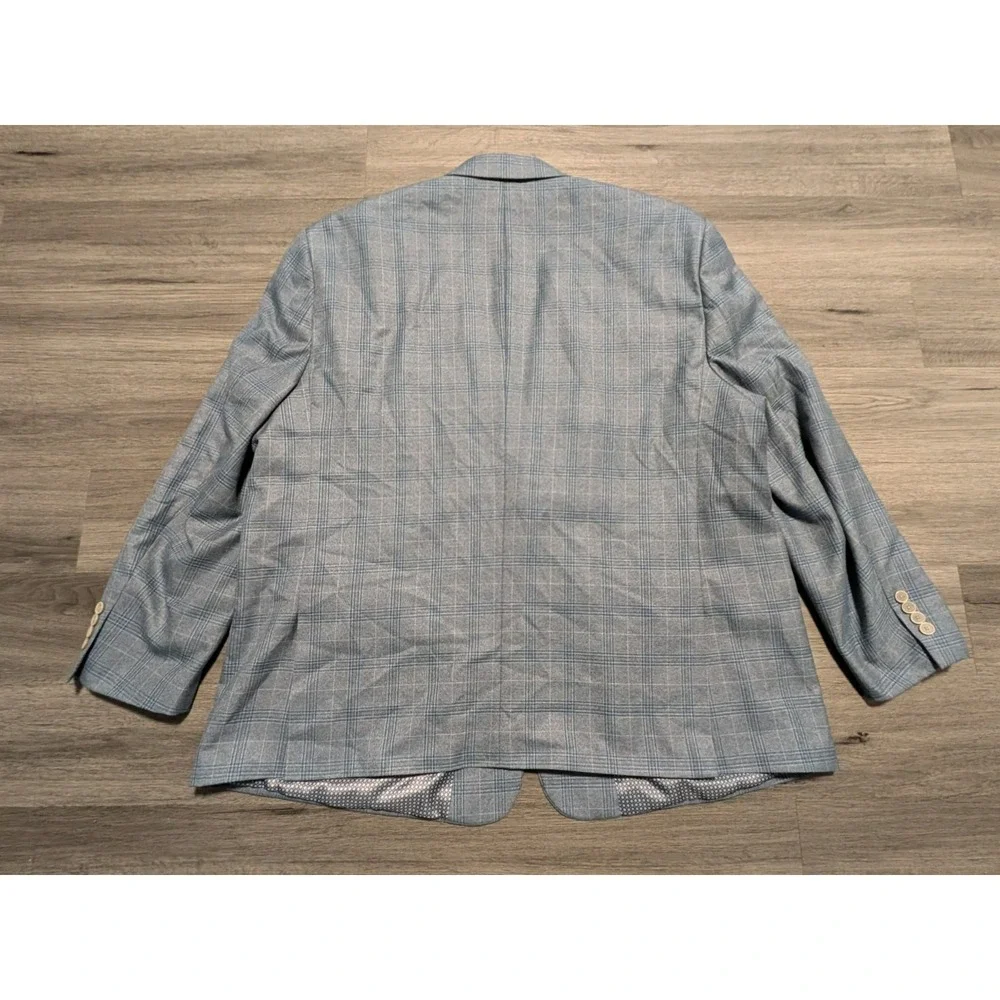 Oak Hill Men's Blue Tartan Plaid Sport Coat Suit Blazer Size 3XL‎ 54/56